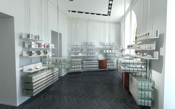 Rendering Concept Store per C+Farinaro Architetti