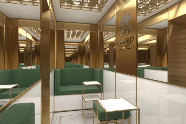Rendering progetto allestimento negozio Creed Venezia